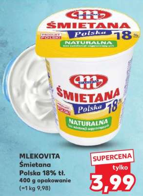 MLEKOVITA Śmietana Polska 18% tł.