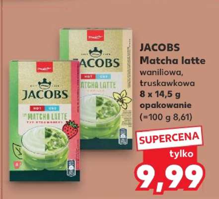 JACOBS Matcha latte waniliowa, truskawkowa