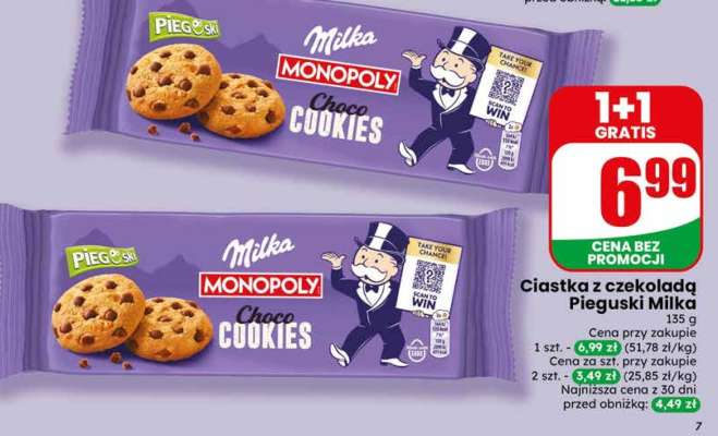 Ciastka z czekoladą Pieguski Milka