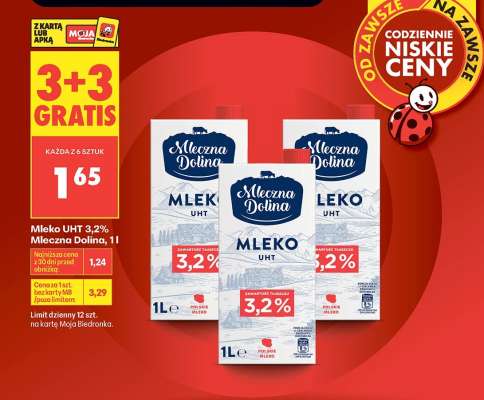 Mleko UHT 3,2% Mleczna Dolina, 1l