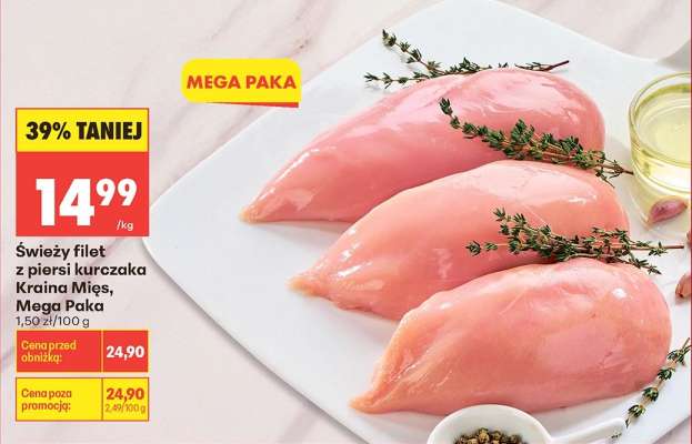 Świeży filet z piersi kurczaka Kraina Mięs, Mega Paka