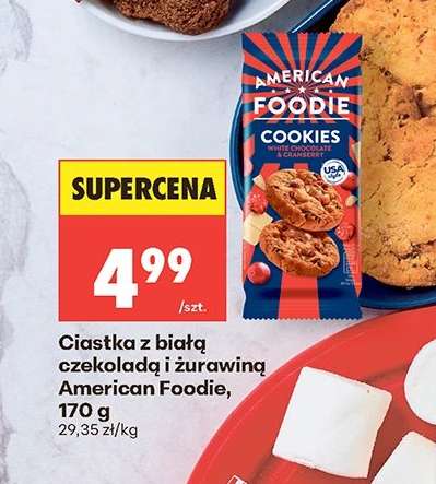 Ciastka z białą czekoladą i żurawiną American Foodie, 170 g