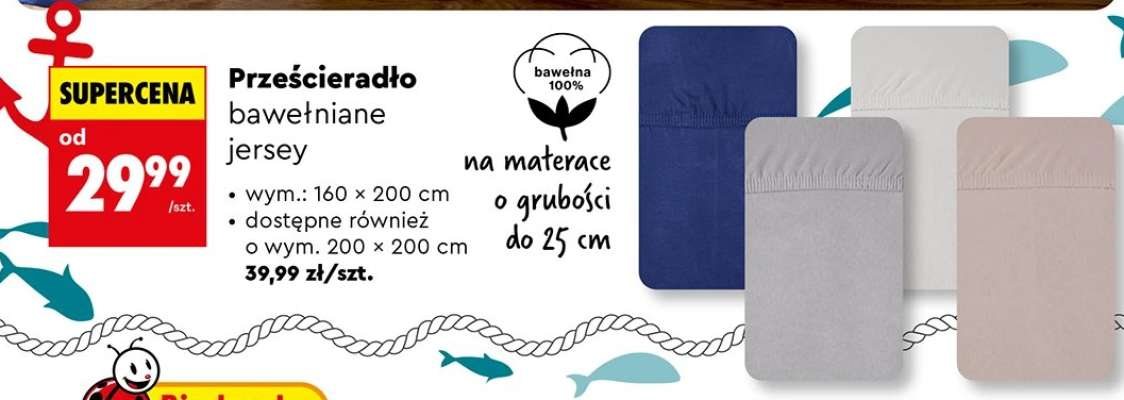 Prześcieradło bawełniane jersey