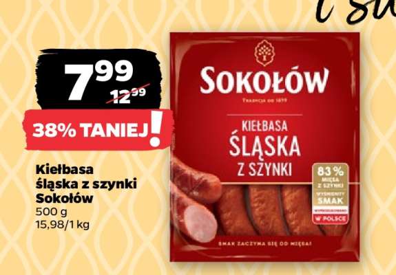 Kiełbasa śląska z szynki Sokołów
