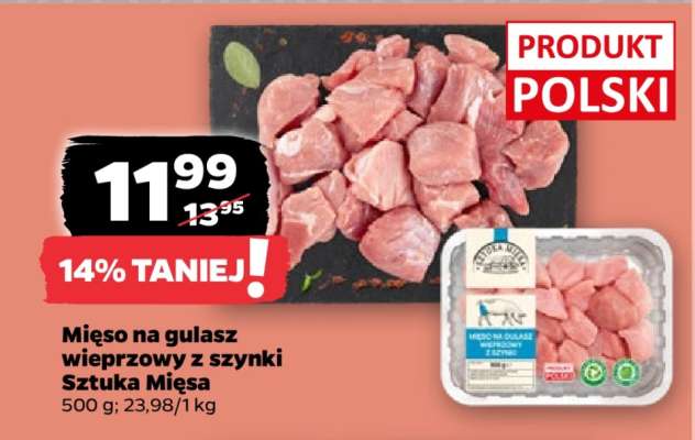 Mięso na gulasz wieprzowy z szynki Sztuka Mięsa