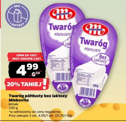 Twaróg półtłusty bez laktozy Mlekovita