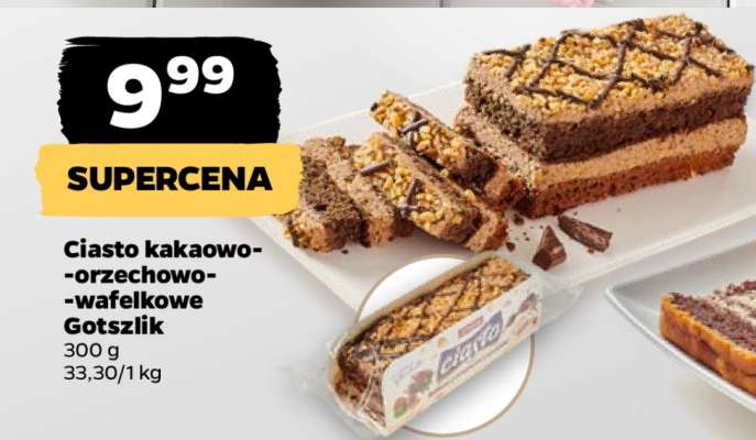 Ciasto kakaowo-orzechowo-wafelkowe Gotszlik