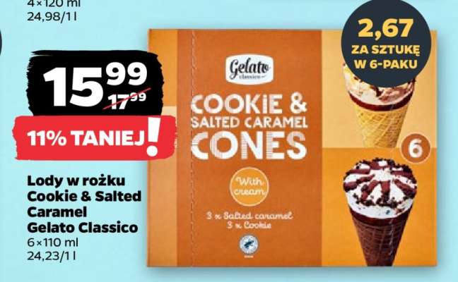 Lody w rożku Cookie & Salted Caramel Gelato Classico