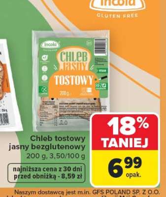 Chleb tostowy jasny bezglutenowy