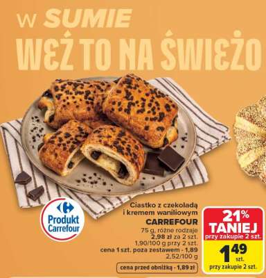 Ciastko z czekoladą i kremem waniliowym CARREFOUR