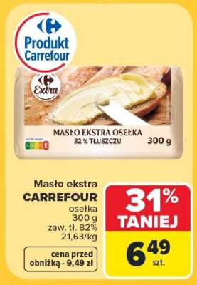 Masło ekstra CARREFOUR osełka