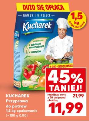 KUCHAREK Przyprawa do potraw 1,5 kg opakowanie (=100 g 0,80)
