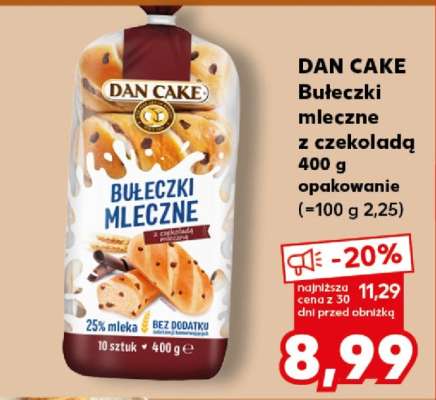 DAN CAKE Bułeczki mleczne z czekoladą 400 g opakowanie