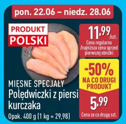MIĘSNE SPECJAŁY POLĘDWICZKI Z PIERSI KURCZAKA