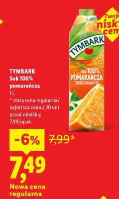 TYMBARK Sok 100% pomarańcza**