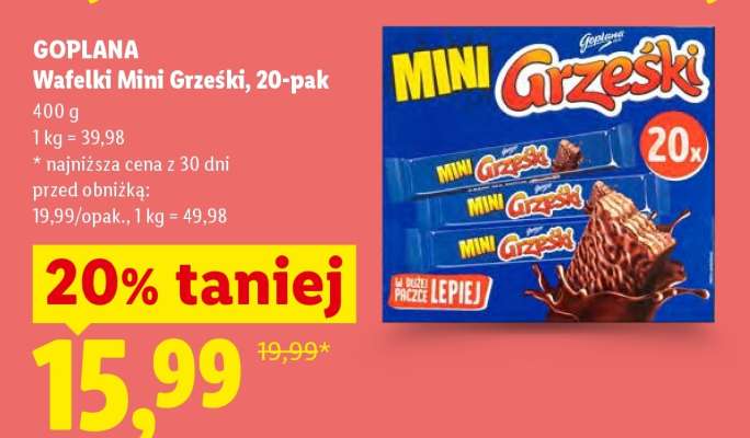 Goplana Wafelki Mini Grześki, 20-pak