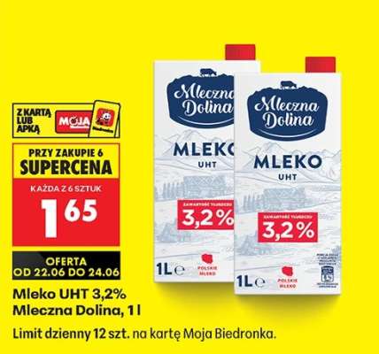 Mleko UHT 3,2% Mleczna Dolina, 1l