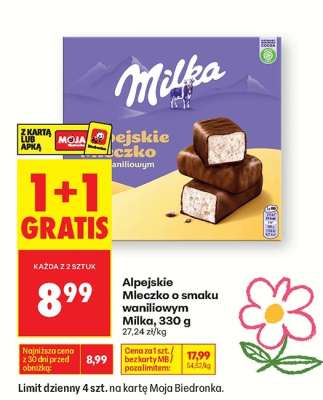 Alpejskie Mleczko o smaku waniliowym Milka 330 g