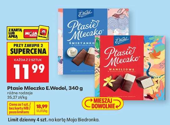PTASIE MLECZKO E.WEDEL, 340 G