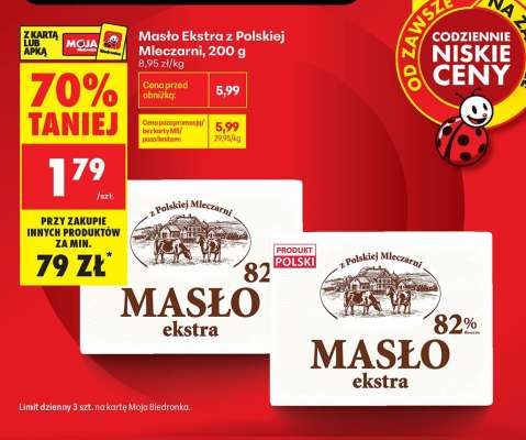 Masło Ekstra z polskiej mleczarni, 200 g