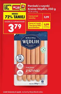Parówki z szynki Kraina Wędlin , 250 g
