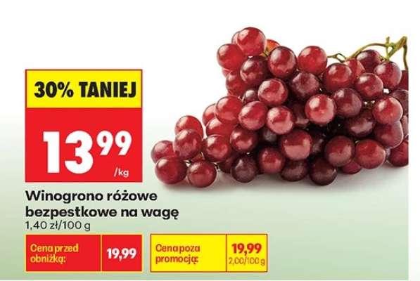 Winogrono różowe bezpestkowe na wagę