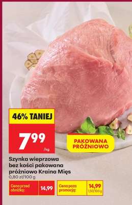 Szynka wieprzowa bez kości pakowana próżniowo Kraina Mies