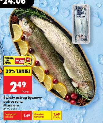 Świeży pstrąg tęczowy patroszony Marinero