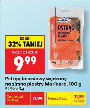Pstrąg łososiowy wędzony na zimno plastry Marinero, 100 g