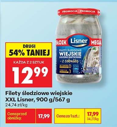 Filety śledziowe wiejskie XXL Lisner 900 g / 567 g