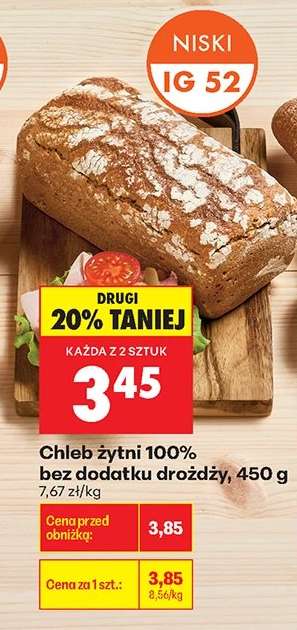 Chleb żytni 100 % bez dodatku drożdży 450 g