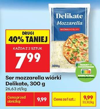 Ser mozzarella wiórki Delikate, 300 g