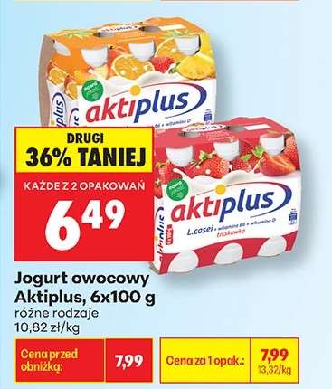 Jogurt owocowy Aktiplus, 6x100 g
