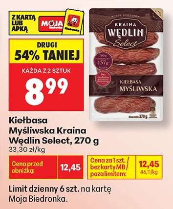 Kiełbasa Myśliwska Kraina Wędlin Select, 270 g