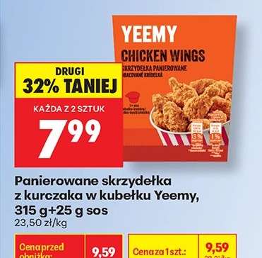 Panierowane skrzydełka z kurczaka w kubku Yeemy, 315 g+25 g sos