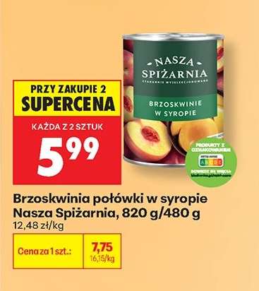 Brzoskwinia połówki w syropie Nasza Spiżarnia 820 g 480 g
