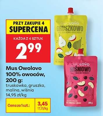 Mus Owolovo 100 % owoców , 200 g