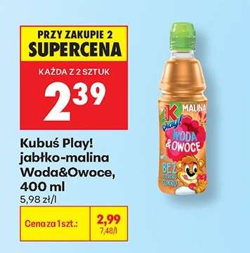 Kubuś Play! jabłko-malina Woda&Owoce, 400 ml