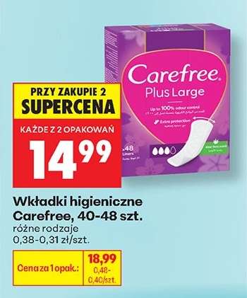Wkładki higieniczne Carefree, 40-48 szt.