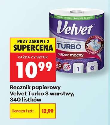 Ręcznik papierowy Velvet Turbo 3 warstwy 340 listków