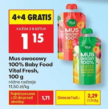 Mus owocowy 100 % Baby Food Vital Fresh , 100 g