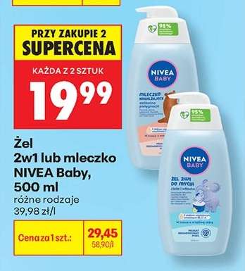 Żel 2w1 lub mleczko NIVEA Baby, 500 ml