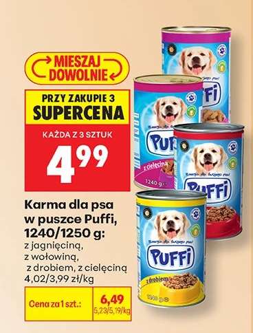 Karma dla psa w puszce Puffi, 1240/1250 g