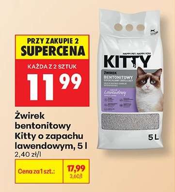 Żwirek bentonitowy Kitty o zapachu lawendowym, 5 l