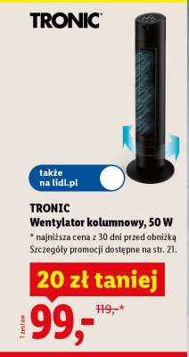 TRONIC Wentylator kolumnowy, 50 W