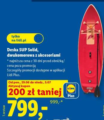 Deska SUP Solid, dwukomorowa z akcesoriami