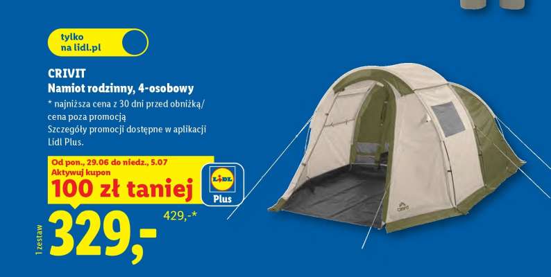 CRIVIT Namiot rodzinny, 4-osobowy