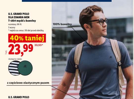 U.S. GRAND POLO DLA ESMARA MEN T-shirt męski z bawełny