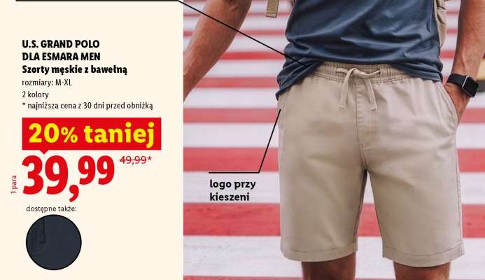 U.S. GRAND POLO DLA ESMARA MEN Szorty męskie z bawełną