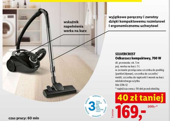 SILVERCREST Odkurzacz kompaktowy, 700 W